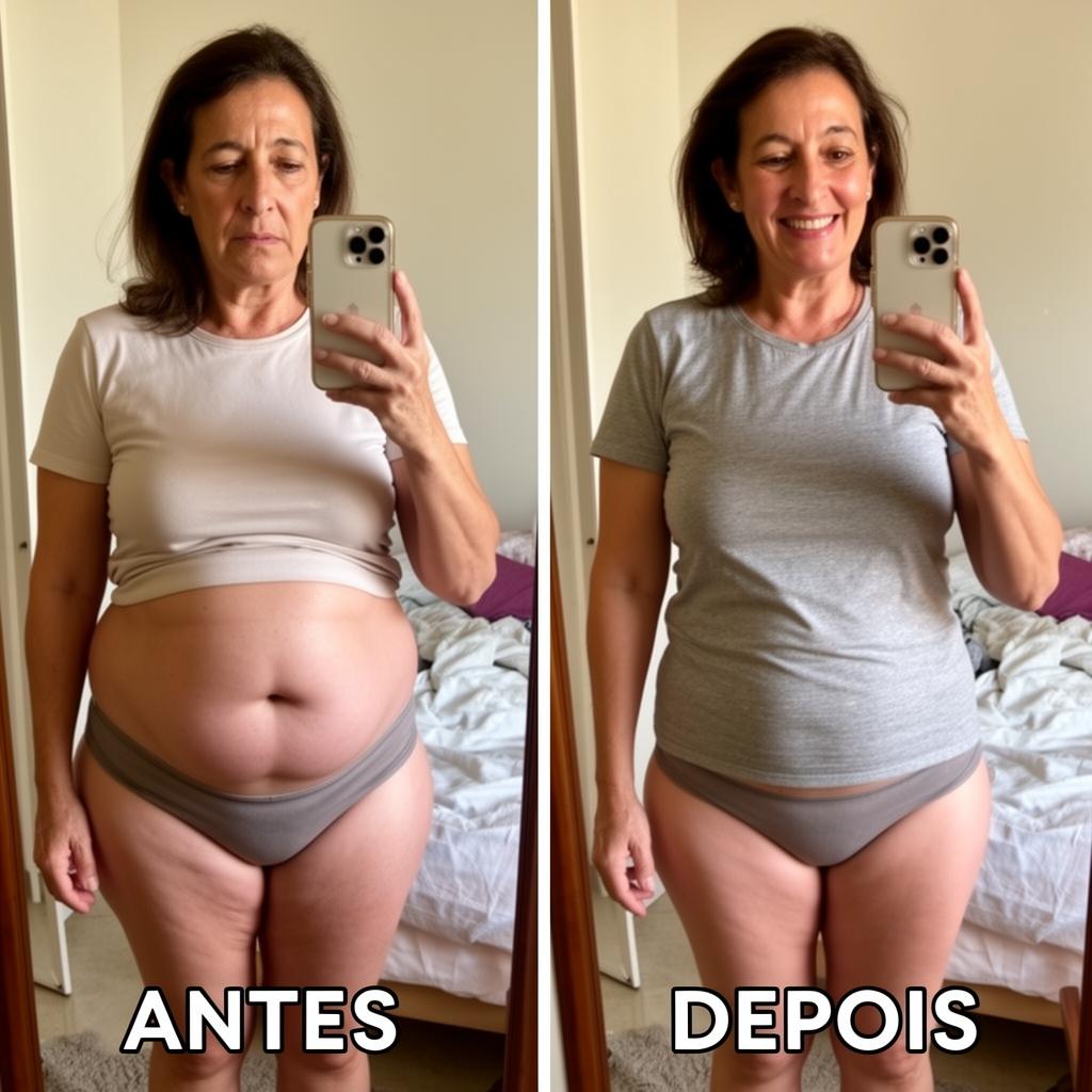 Antes e depois — Maria, 54